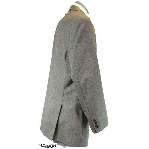 IZOD Blazer Sport Coat Suit Jacket Gray Checked Business Men's 44L - Picture 5 of 8